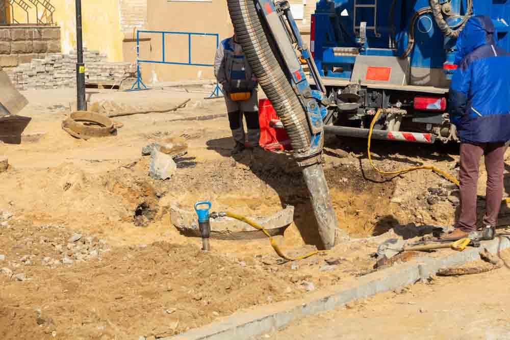 outdoor excavation repair in progress outdoor excavation repair in progress